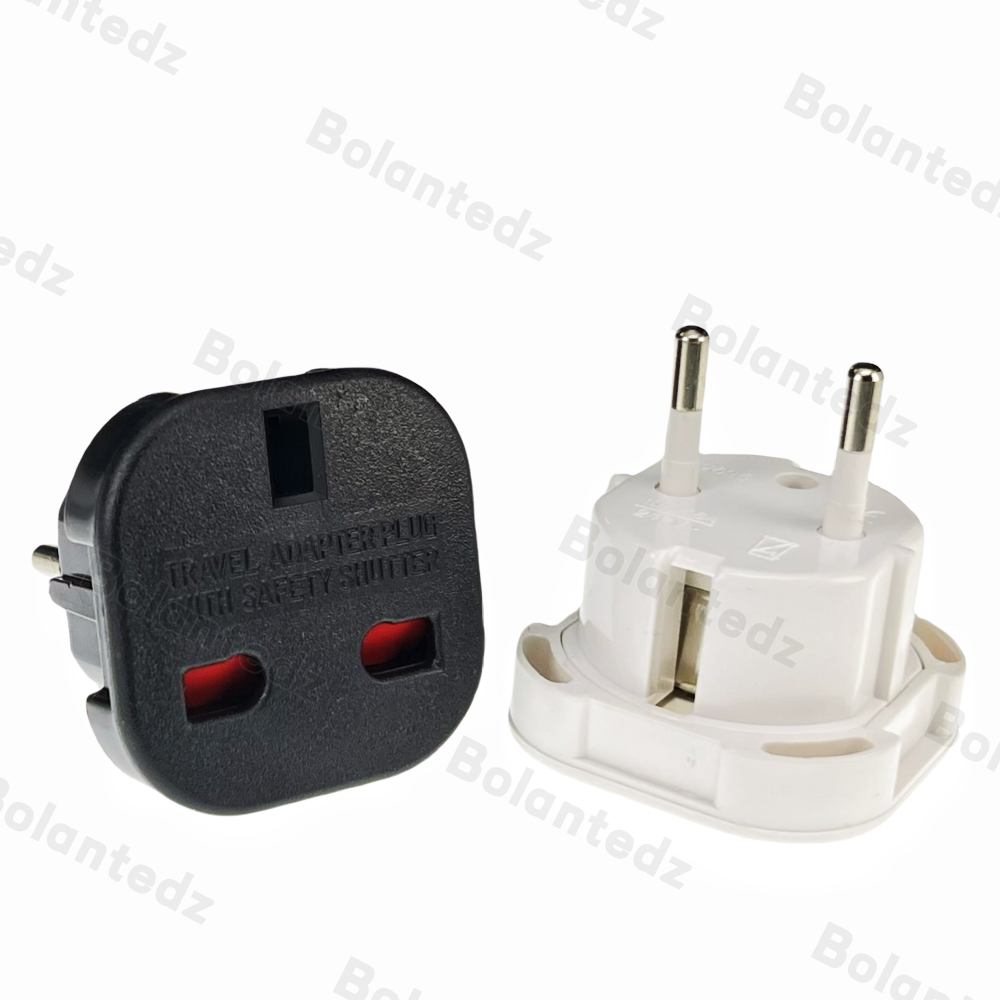 1PCS Black/White 2 PiN Wall Plug Socket UK TO EU EUROPE EUROPEAN UNiVERSAL TRAVEL CHARGER ADAPTER PLUG CONVERTER