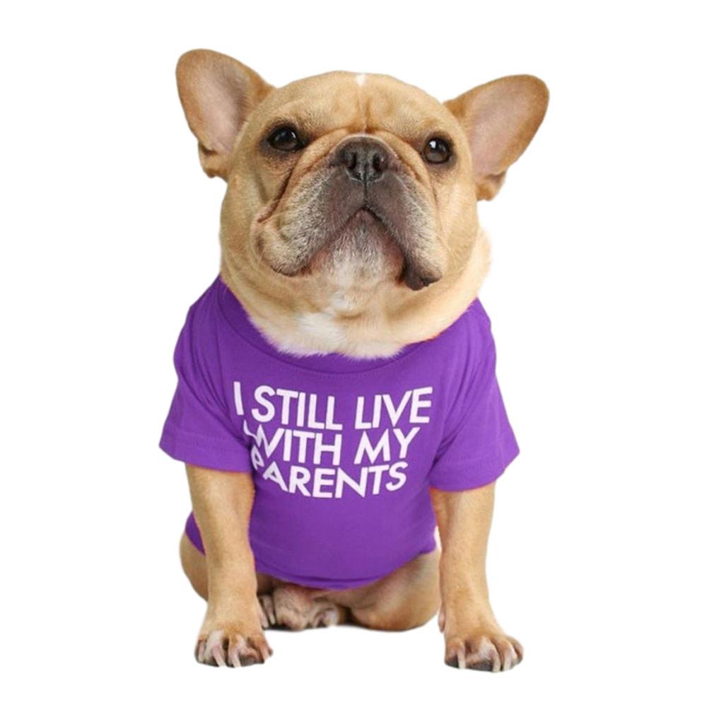 ademende zomer/lente hondenkleding zachte letters gedrukt Franse Bulldog huisdierkleding mode T-shirt voor hond