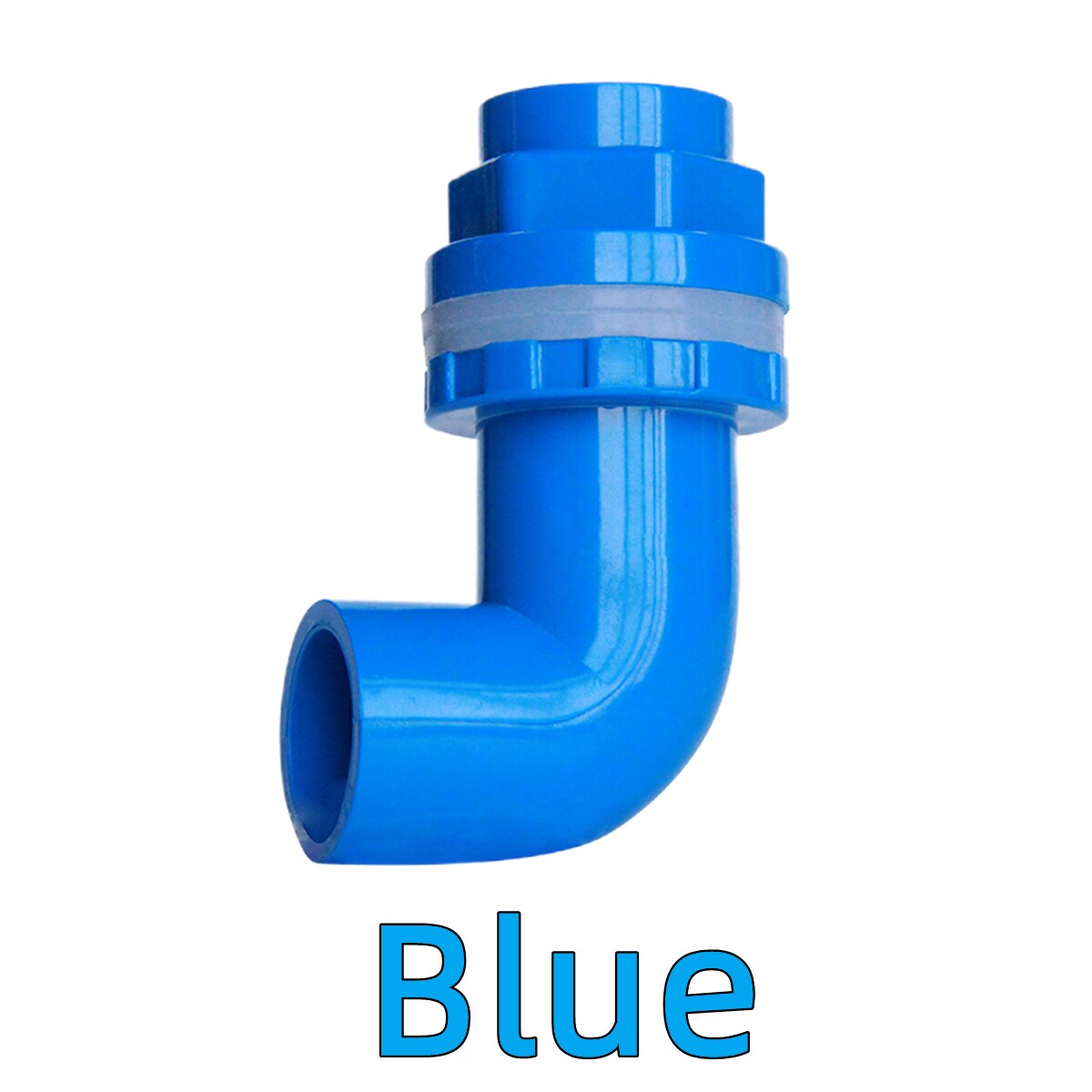 I.D20 25 32 40 50mm PVC 90° Elbow Drainage Connector Fish Tank Overflow Joints Water Inlet Outlet Supply Pipe Drain Fittings: ID 20mm / Blue