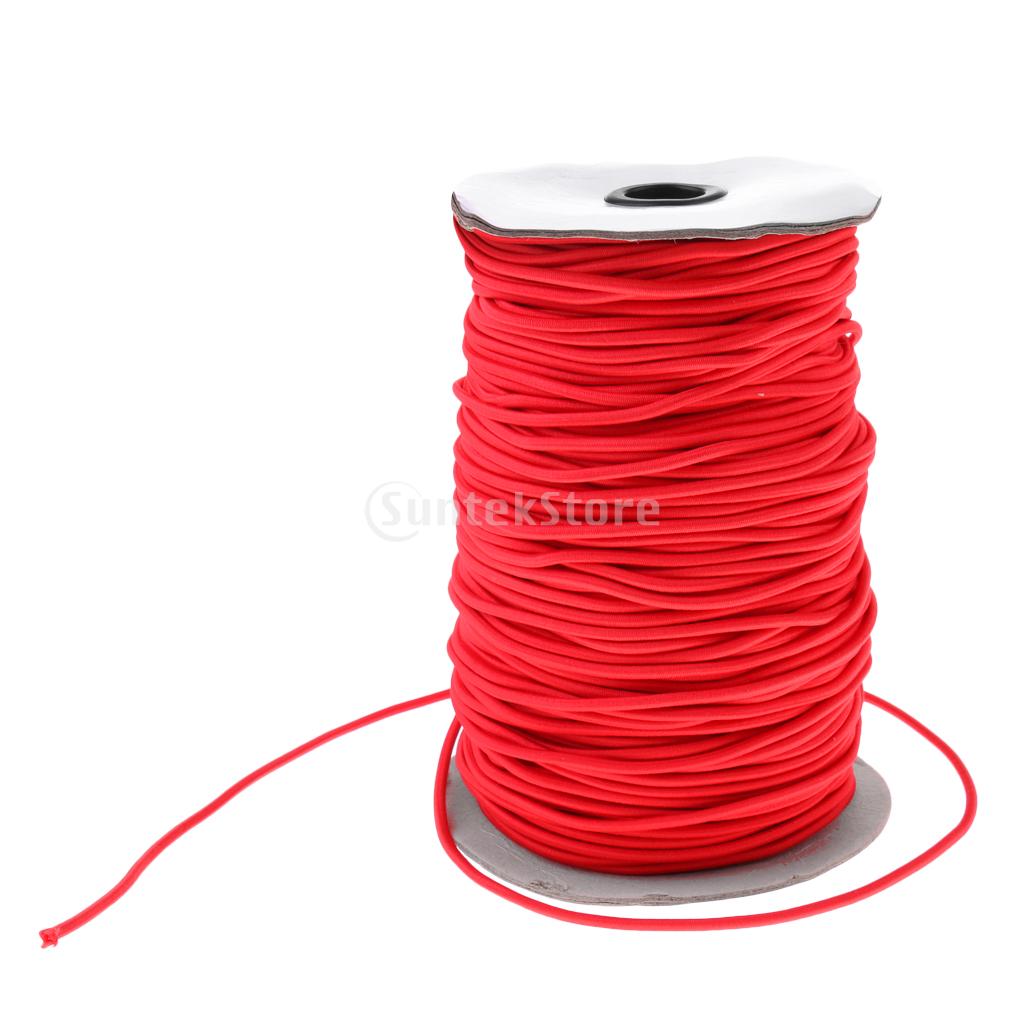 3mm Blue/Red Strong Elastic Round Bungee Rope Shock Cord Tie Down Boats Trailers Roof Rack 100m 50m 30m 20m 10m 5m 2m 1m 0.5m: 100m Red