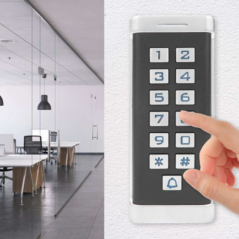 125KHz RFID Access Control Password Card Wiegand26 Backlit Door Entry Metal Keyboard