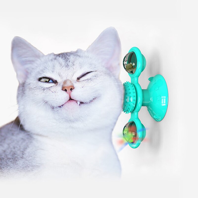 N67 brinquedos para animais de estimação para gatos treinamento interativo quebra-cabeça turntable windmill bola girando brinquedos para gato gatinho jogar jogo gato suprimentos