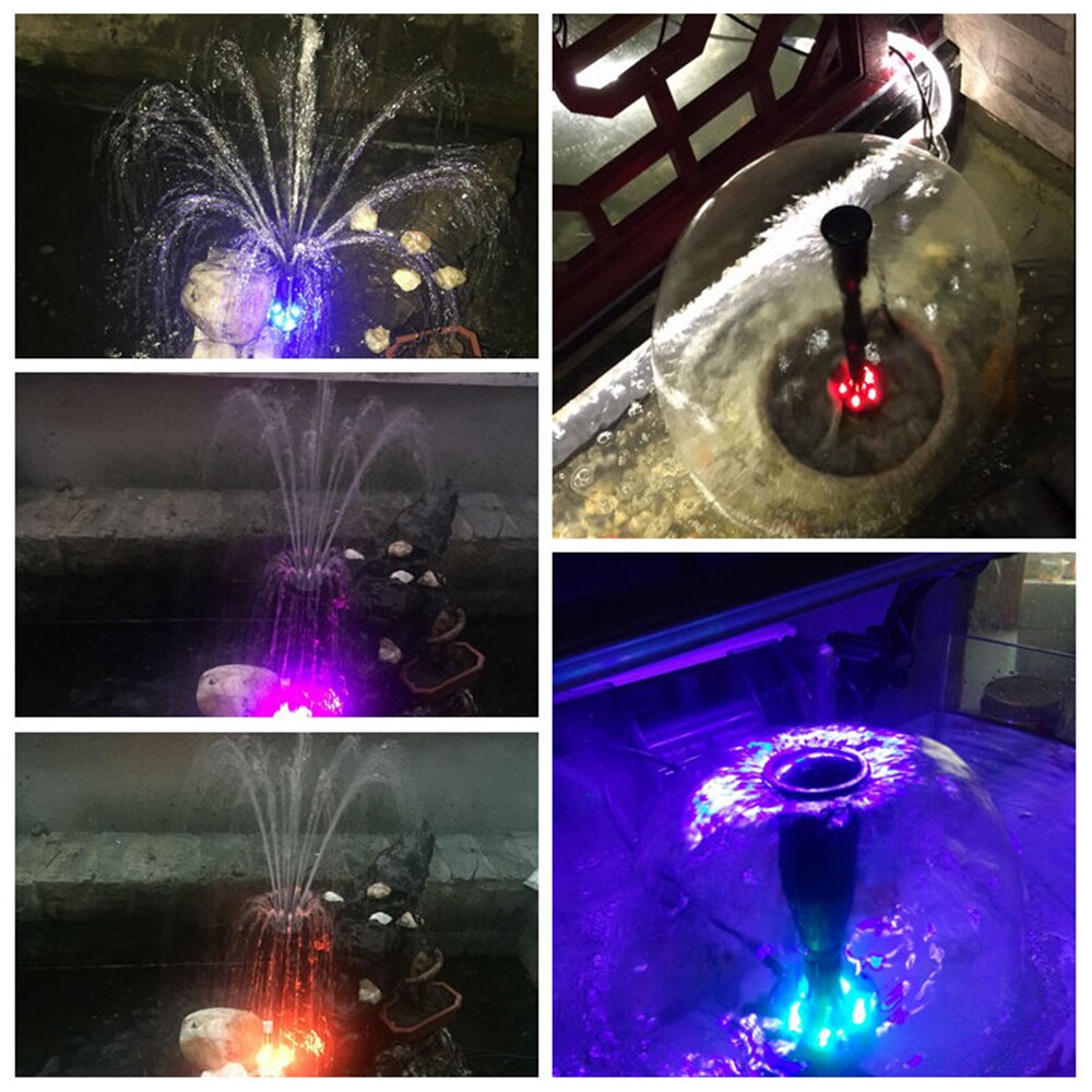 Aquarium Water Pump Garden Fountain Water Pump Fish tank Oxygen Pump Aquariums Oxygen Pump With Led Light Fountain Maker D20