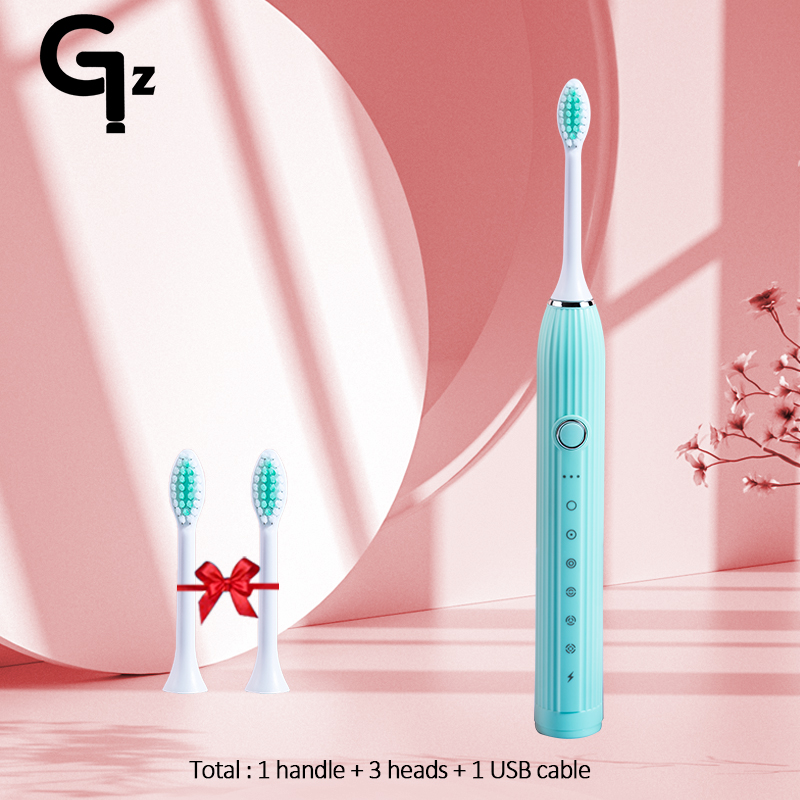 Cepillo de dientes eléctrico N105 para niños y adultos, cepillo recargable con temporizador, 6 modos, 8 cabezales, ipx 7, resistente al agua: Blanco