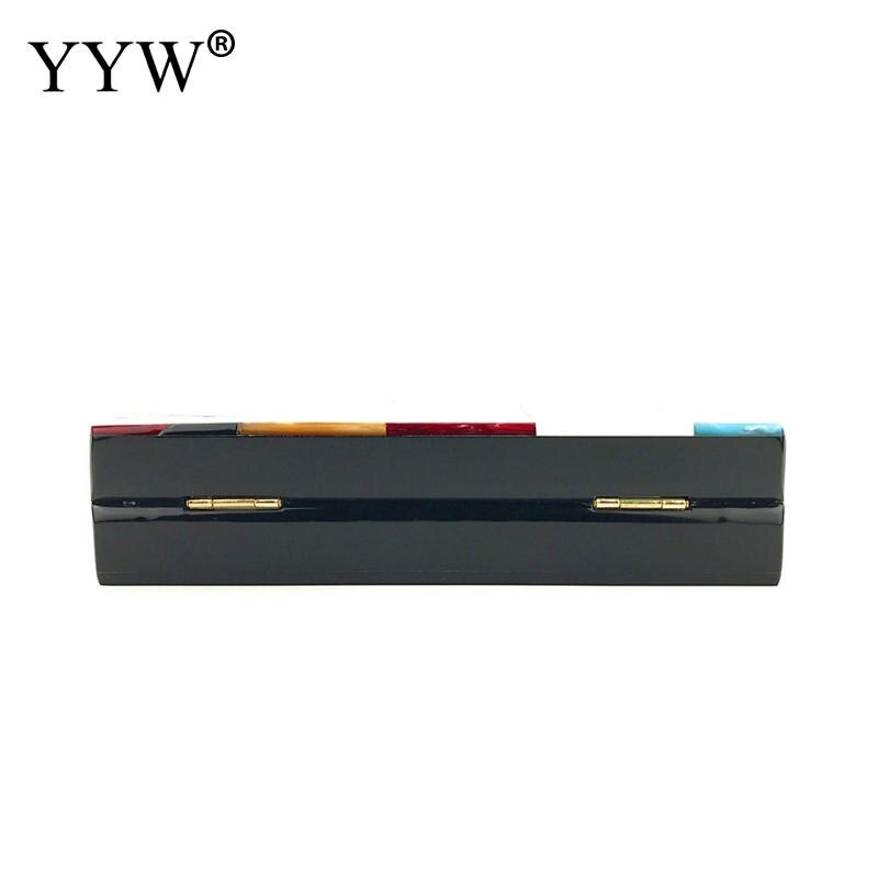 Women Messenger Bags Brand Luxury Acrylic Geometric Lattice Patchwork Handbag Party Prom Clutch Woman Evening Bag