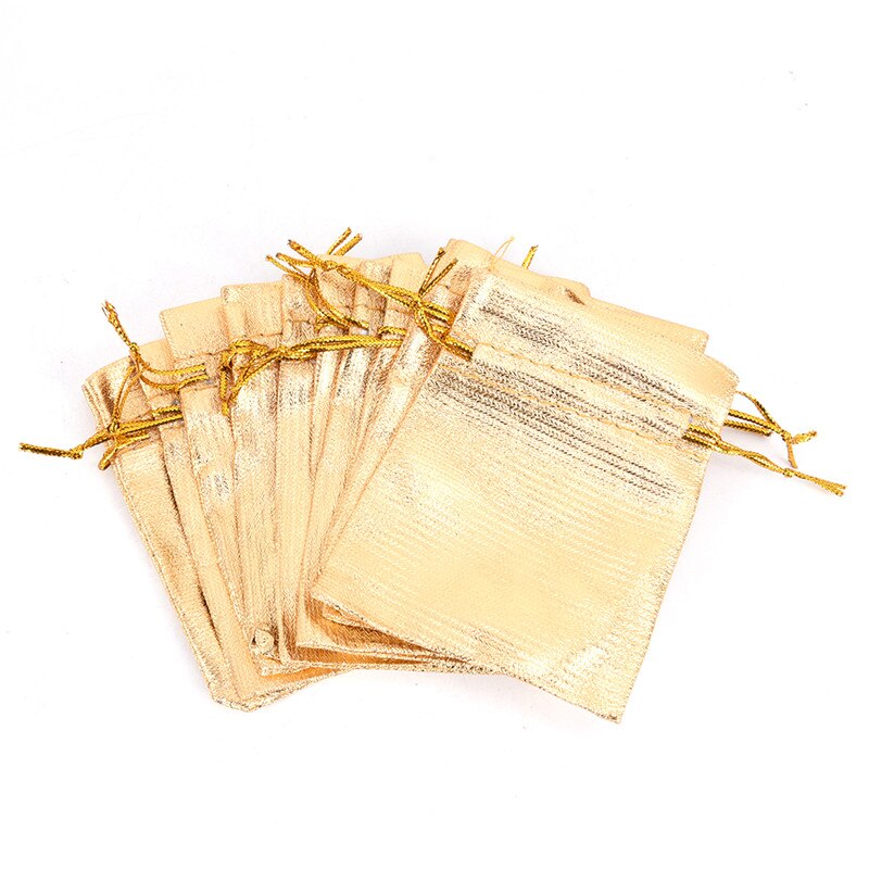 Sacs en Organza avec motif de cordon de serrage pour mariage, pochettes pour bonbons et bijoux, 7x9/9x12/13x18 CM, 10 pièces