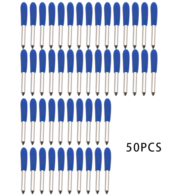 30/45/60 Degrees Roland Cricut Plotter Blade Knife Cutter Blades Vinyl Cutter Offset Knife Blade for Carving Tool Milling Cutter: 50PCS Blue