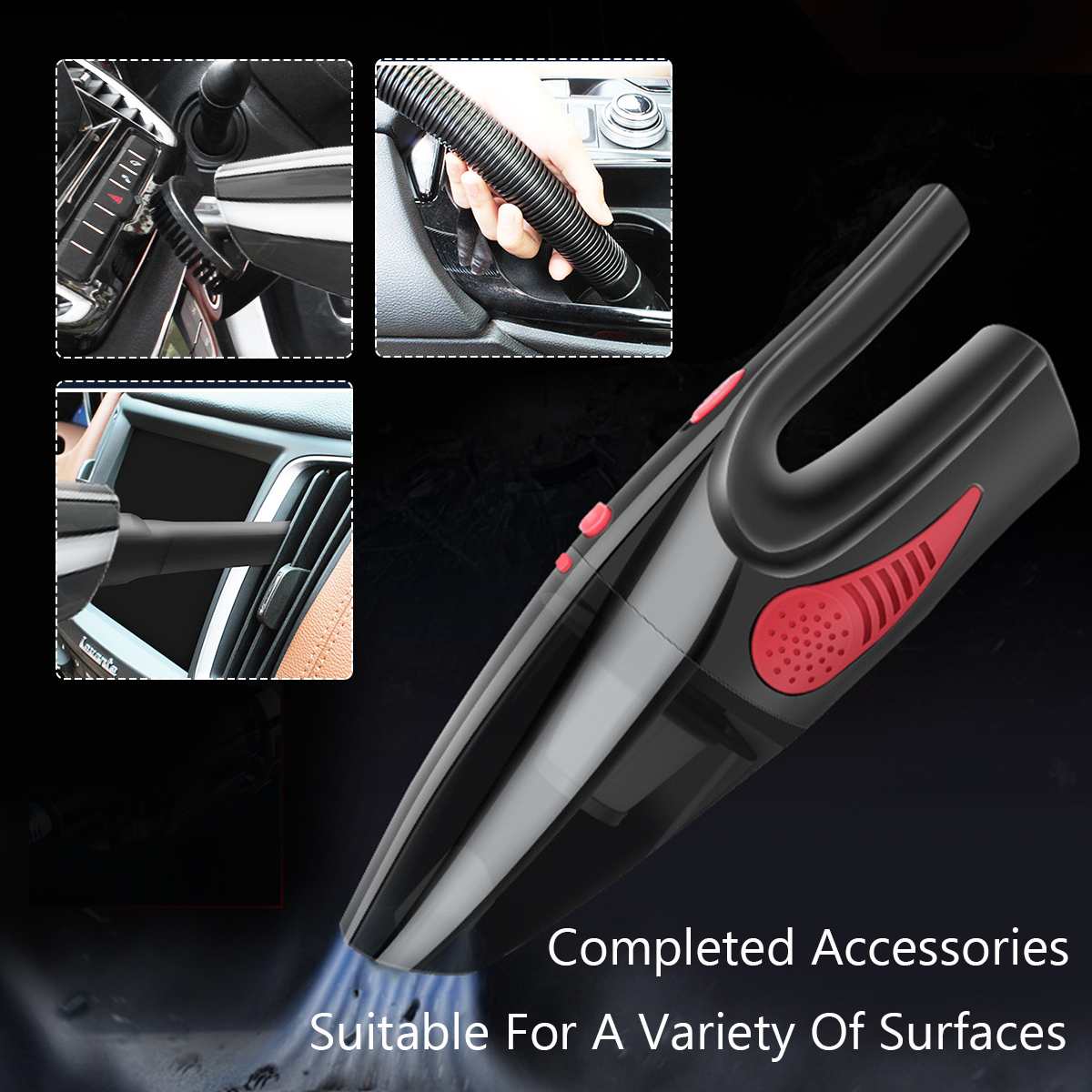 6500Pa Wireless/Wired Powerful Car Vacuum Cleaner Handheld 120W USB Cordless Wet&Dry Use Rechargeable Home Car Vacuum Cleaner