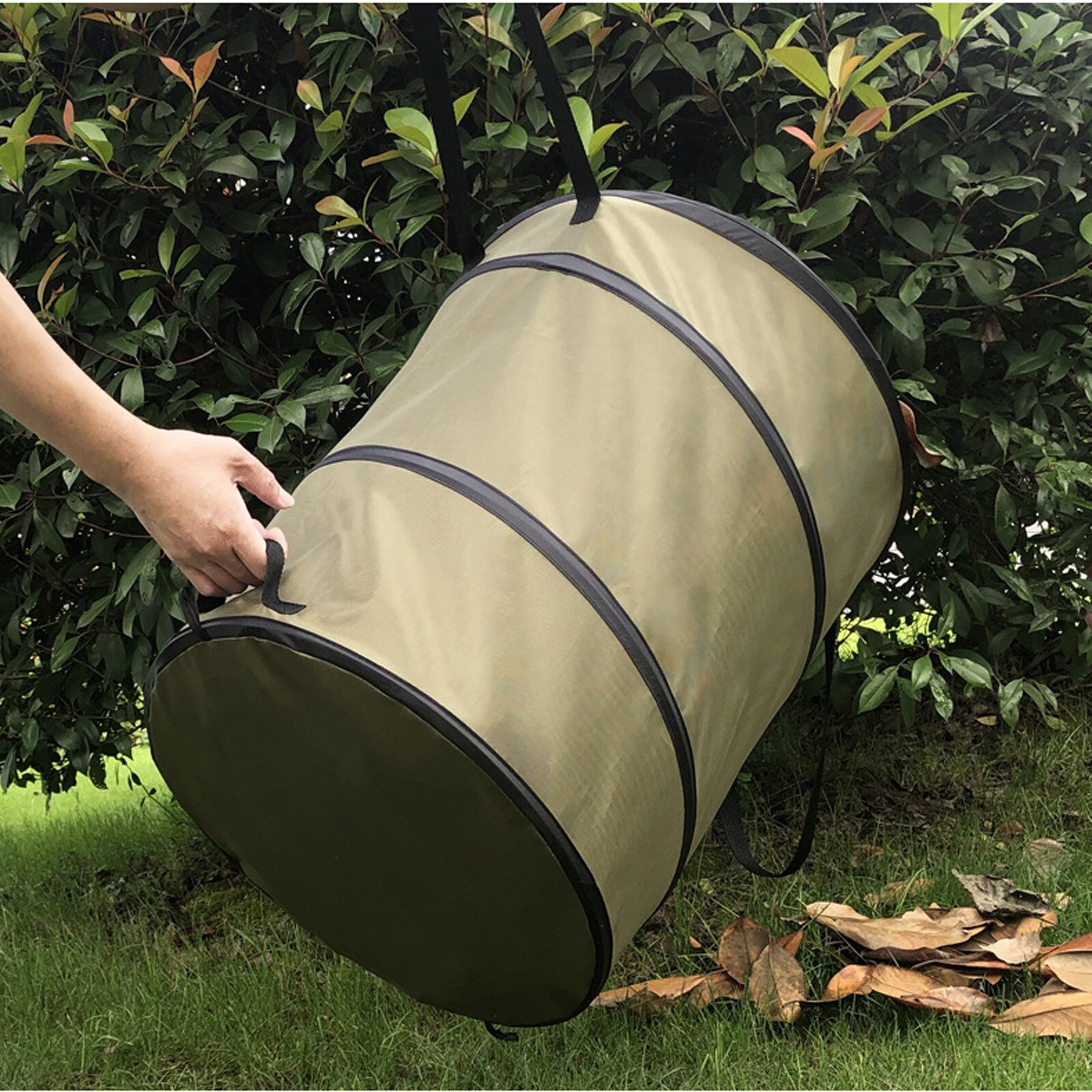 Collapsible Container Leaf Trash Can With Handles 10 Gallon Reusable Portable Waterproof Waste Home Outdoor Yard Gardening Bag
