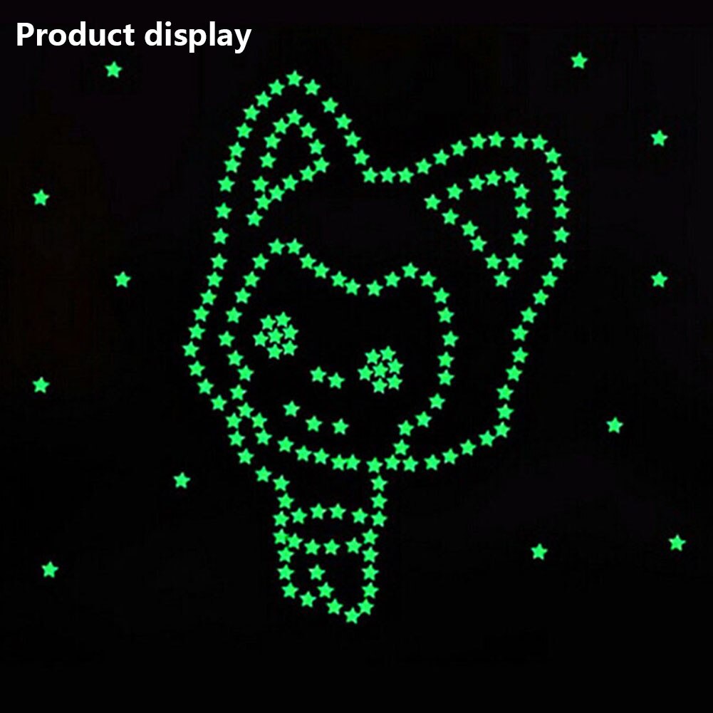 100Pcs Sterren Lichtgevende Kleurrijke Star Patch Muursticker Fluorescerende Fluorescerende Sterren Lichtgevende Slaapkamer Decoratie