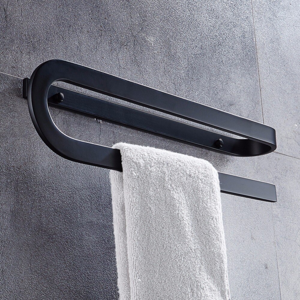 Barre porte-serviettes noir, ensembles d'accessoires de salle de bain, produits, barre porte-serviettes