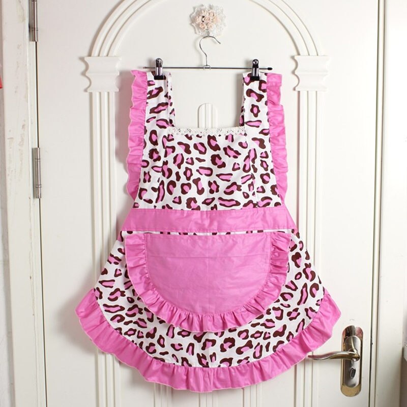 Korean style ruffle lace aprons for women baking mats apron kitchen helper cooking gloves princess pocket not waterproof