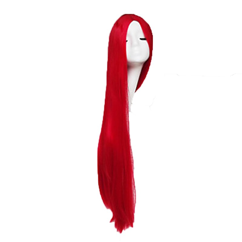 Hairjoy orange grøn lilla kostume fest cosplay paryk lang glat syntetisk hår parykker 15 farver tilgængelige: Rød