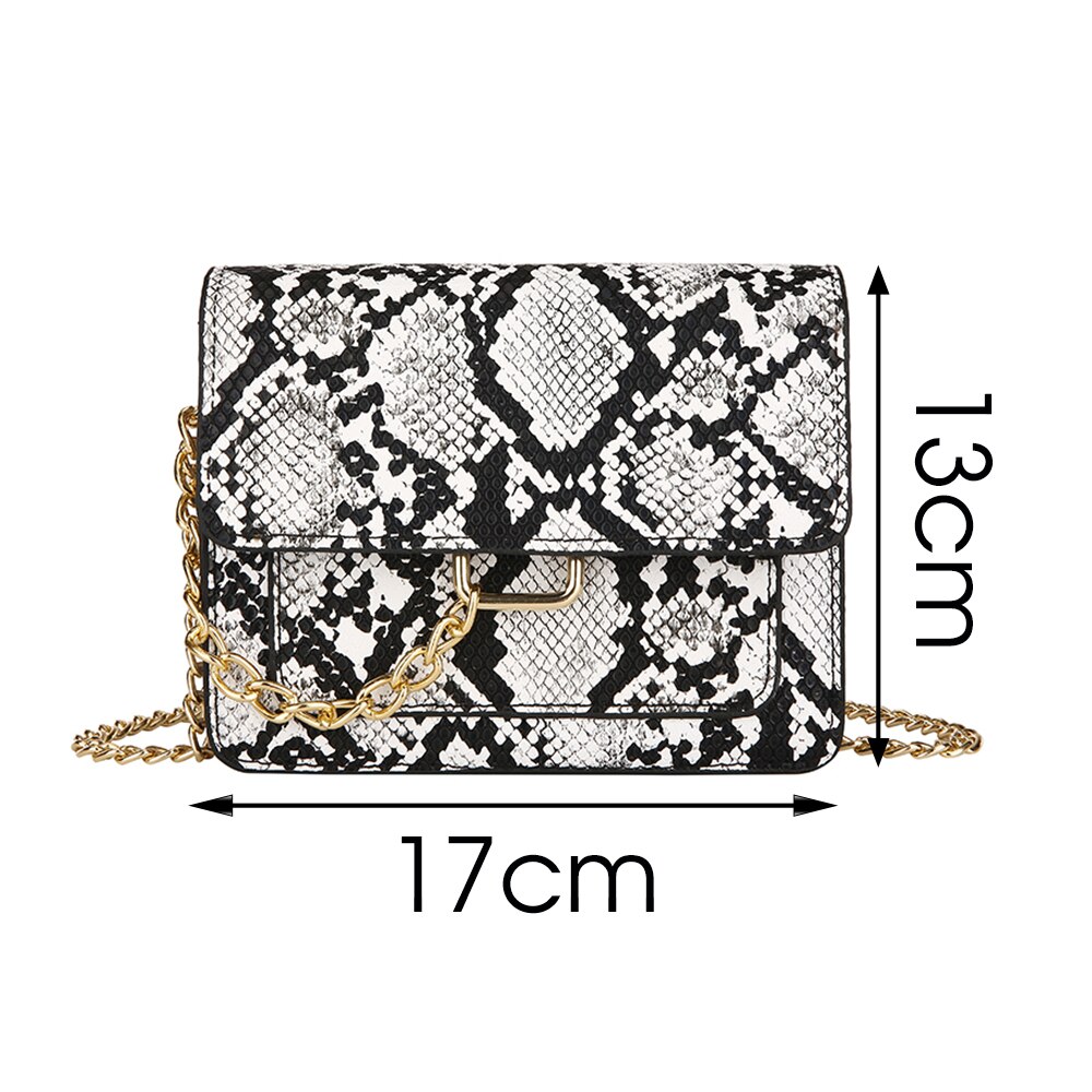 Women Snake Print Handbags Purse Vintage PU Leather Crossbody Bags Female Serpentine Casual Large Messenger Shoulder Bag