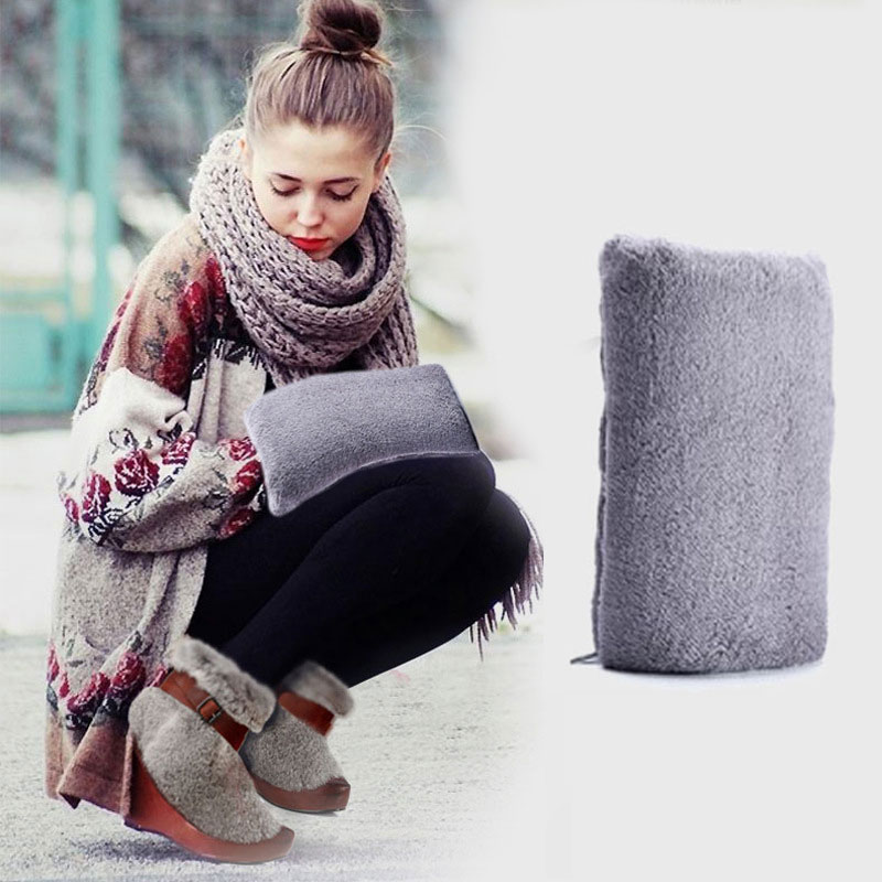 Usb voeding handwarmer flanel kristal super zachte niet-geweven PP katoen pluche kussen wasbaar kussen water fles: Grijs