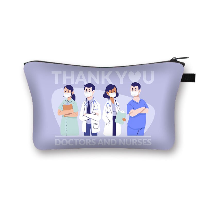 Engel in Weiß Krankenschwester Elektrokardiogramm Druck Damen machen-hoch Tasche Krankenschwester Mädchen Lagerung Tasche Kosmetik fallen