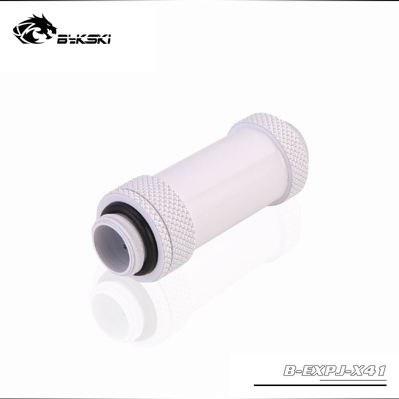 BYKSKI-extensor de conectores rotativos G1/4 &quot;macho a macho (41-69mm), uso para tarjeta GPU, para conexión Cross Fire connect SLI retráctil: white