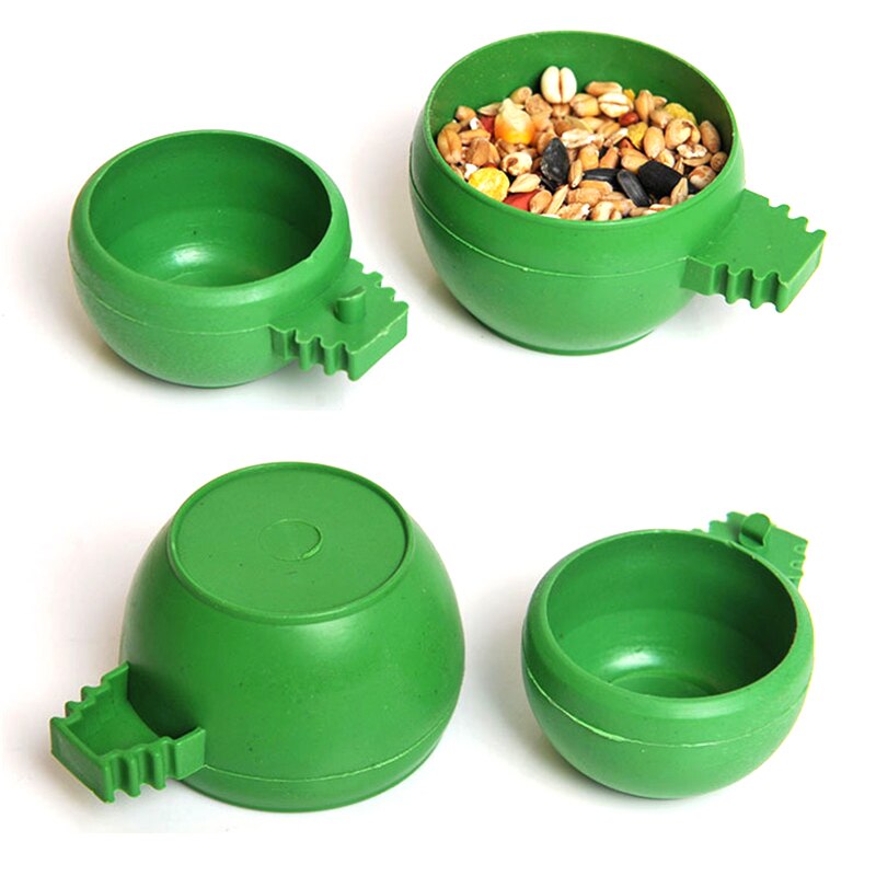 5 Unids/set Protable Loro Aviario Jaula Del Animal Doméstico De Plástico Redonda Pájaro Alimentación Alimentador Tazón de Agua Pequeña Mascota Suministros de Aves