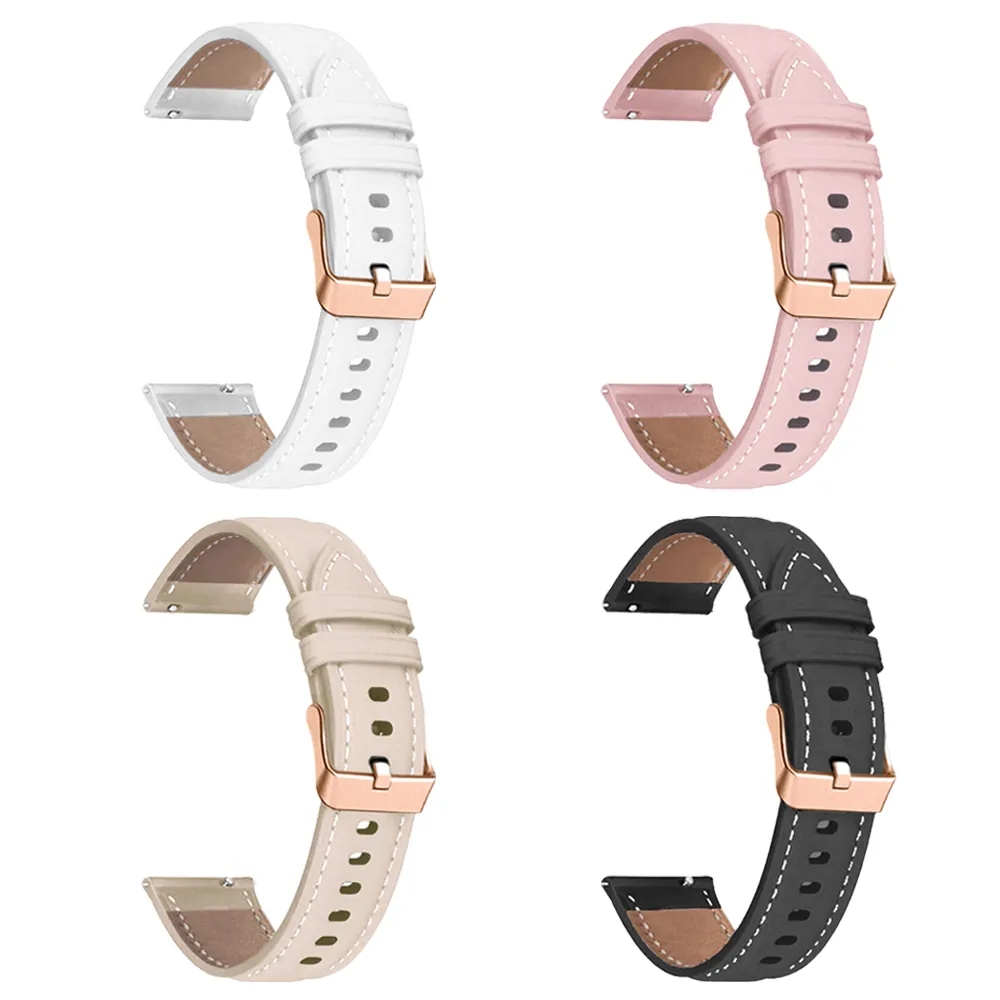 Bracelet en cuir 20mm pour Amazfit GTS 4/2 GTS 3 2E GTR Mini Bracelet de montre intelligente pour Amazfit Bip 3 Pro/Bip U Pro