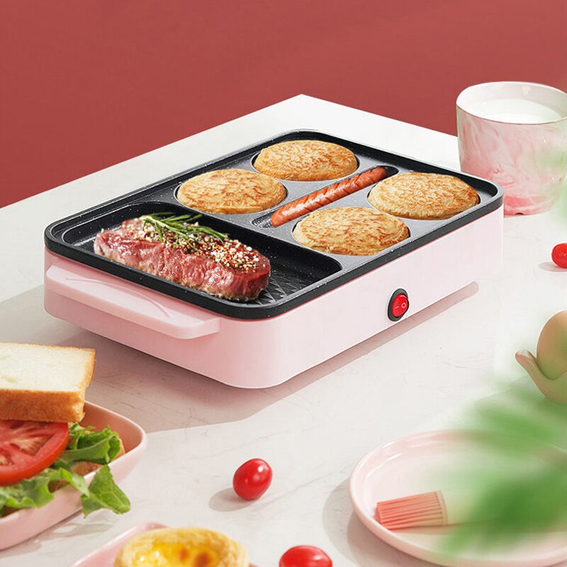 Poêle à frire antiadhésive pour le petit déjeuner, poêle à Steak et à saucisses, électrique, 1000W