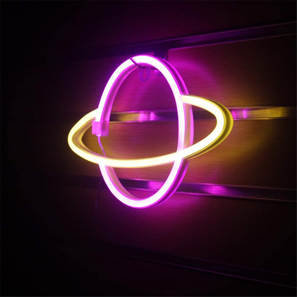 Children's Room LED Planet Neon Light Signs USB Or Battery Powered Soft Night Light Party Supplies For Home Bar Decoration