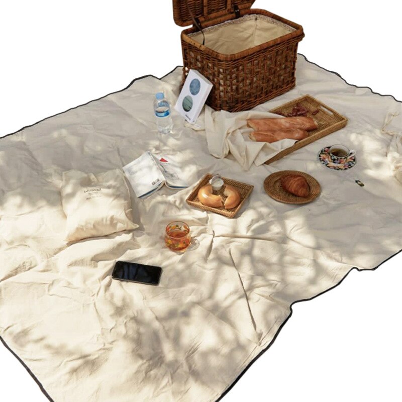 Picnic mat ins wind cotton hemp mat outdoor portable picnic cloth pastoral Japanese outing spring outing picnic mat: Default Title