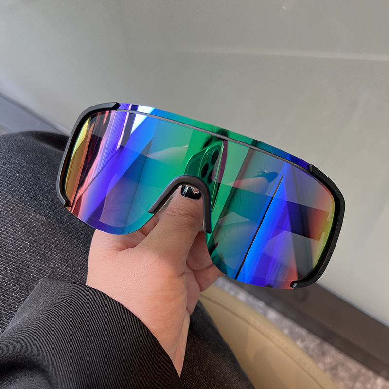 Nuevas gafas de sol de ciclismo estilo Y2K, gafas a prueba de viento para hombres y mujeres, lentes reflectantes Retro, gafas deportivas para montar en carretera: Blanco
