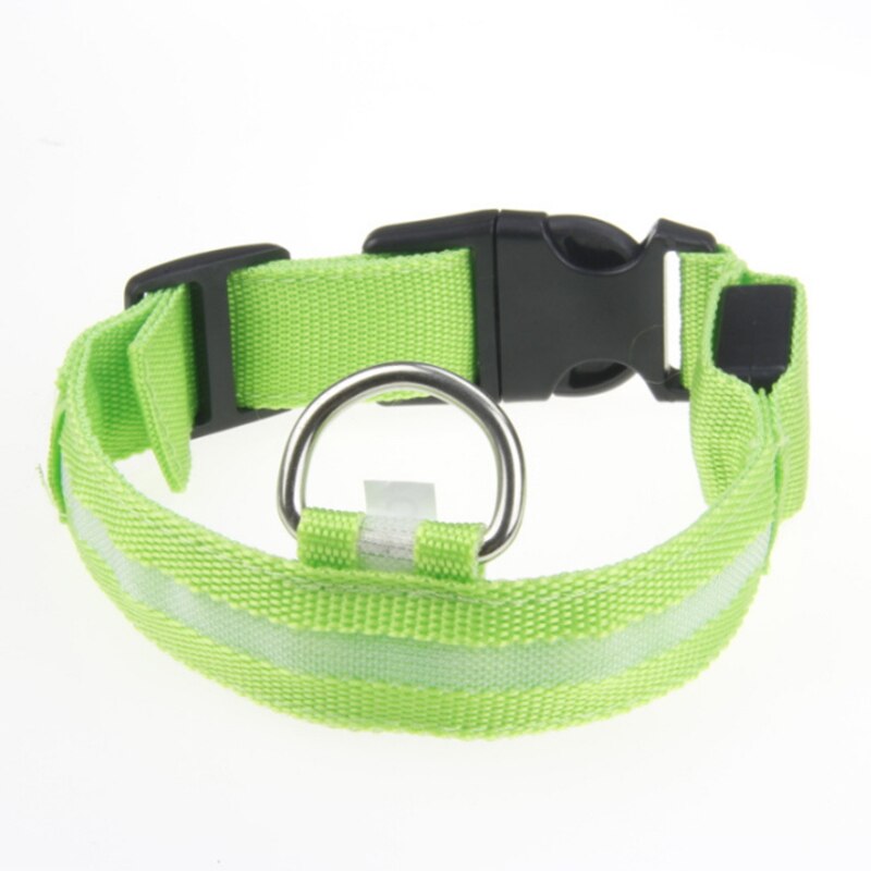Nylon LED Dog Collar Light Night Safety LED Flashing Glow Pet Supplies Pet Cat Collars Dog Accessories for Small Dogs Collar LED: Green / S