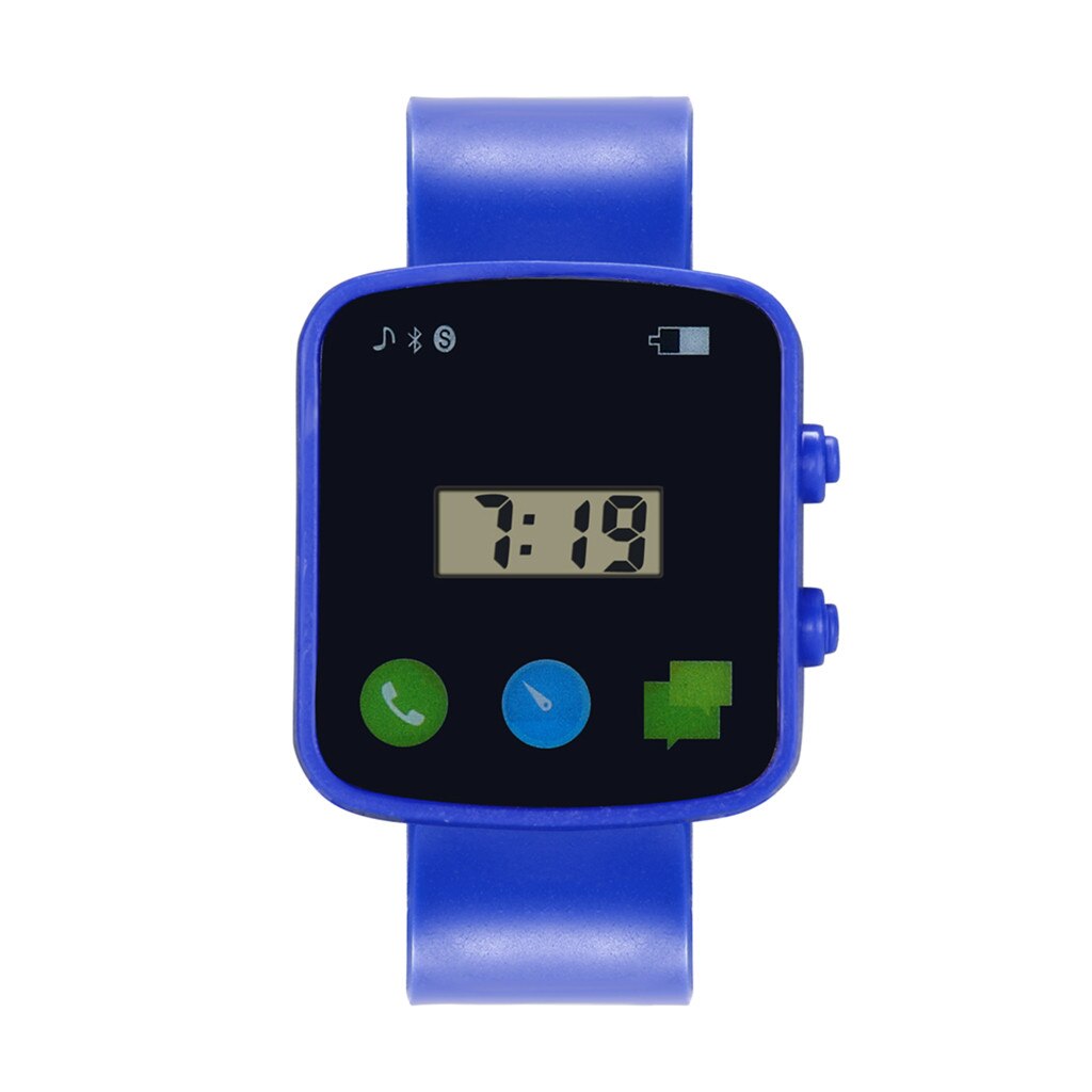 Children's Electronic Sports Watch Girls Analog Digital Sport LED Electronic Waterproof Wrist Watch Smart zegarek damski 924: Blue