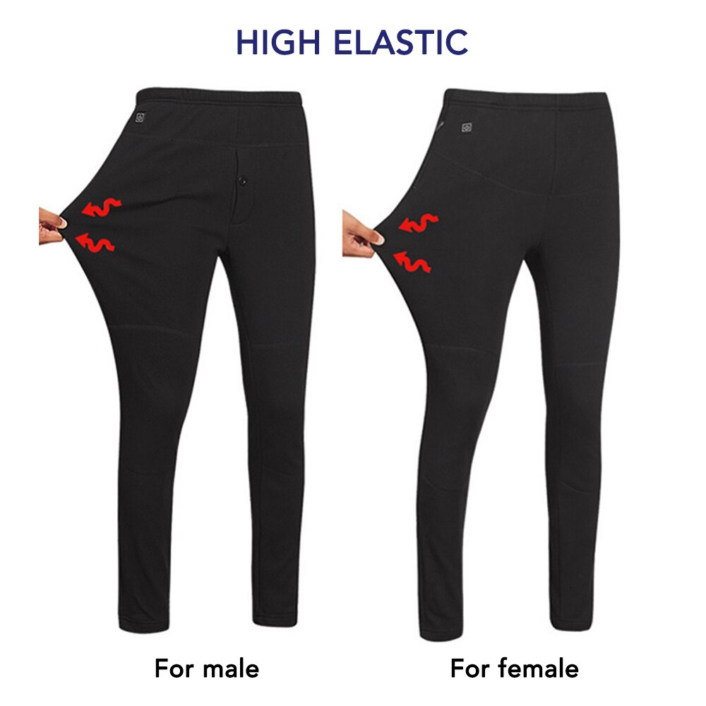 Pantalones térmicos eléctricos de invierno para hombre y mujer, ropa interior con capa USB, Base de calefacción elástica, con aislamiento térmico