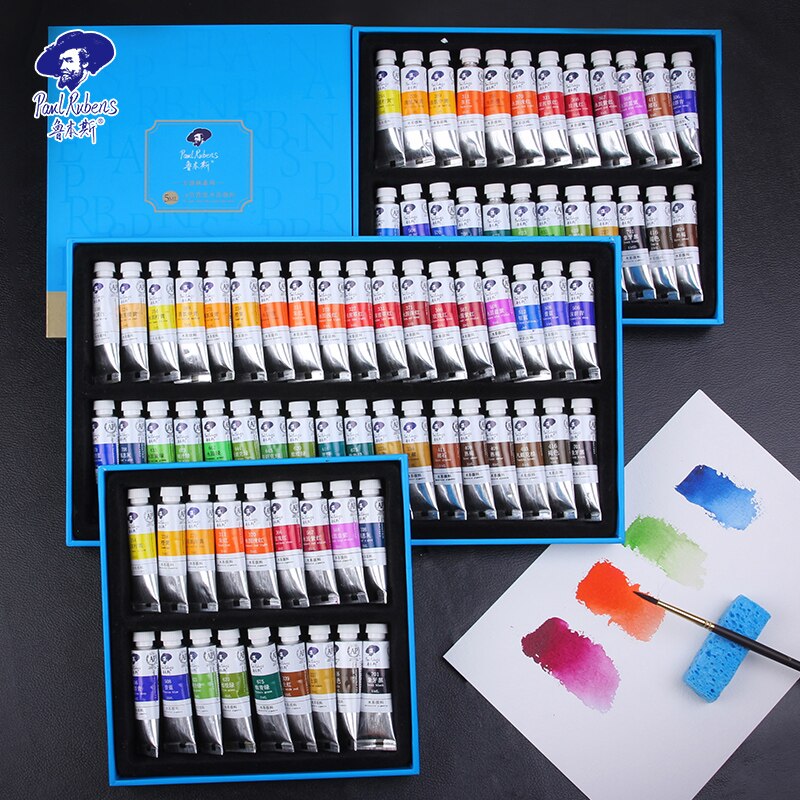 Paul Rubens 5ml Watercolor Paint Set Tubes 18/24/36 Vibrant Colors Highly Pigmented Perfect for Painters Artists Art Supplies