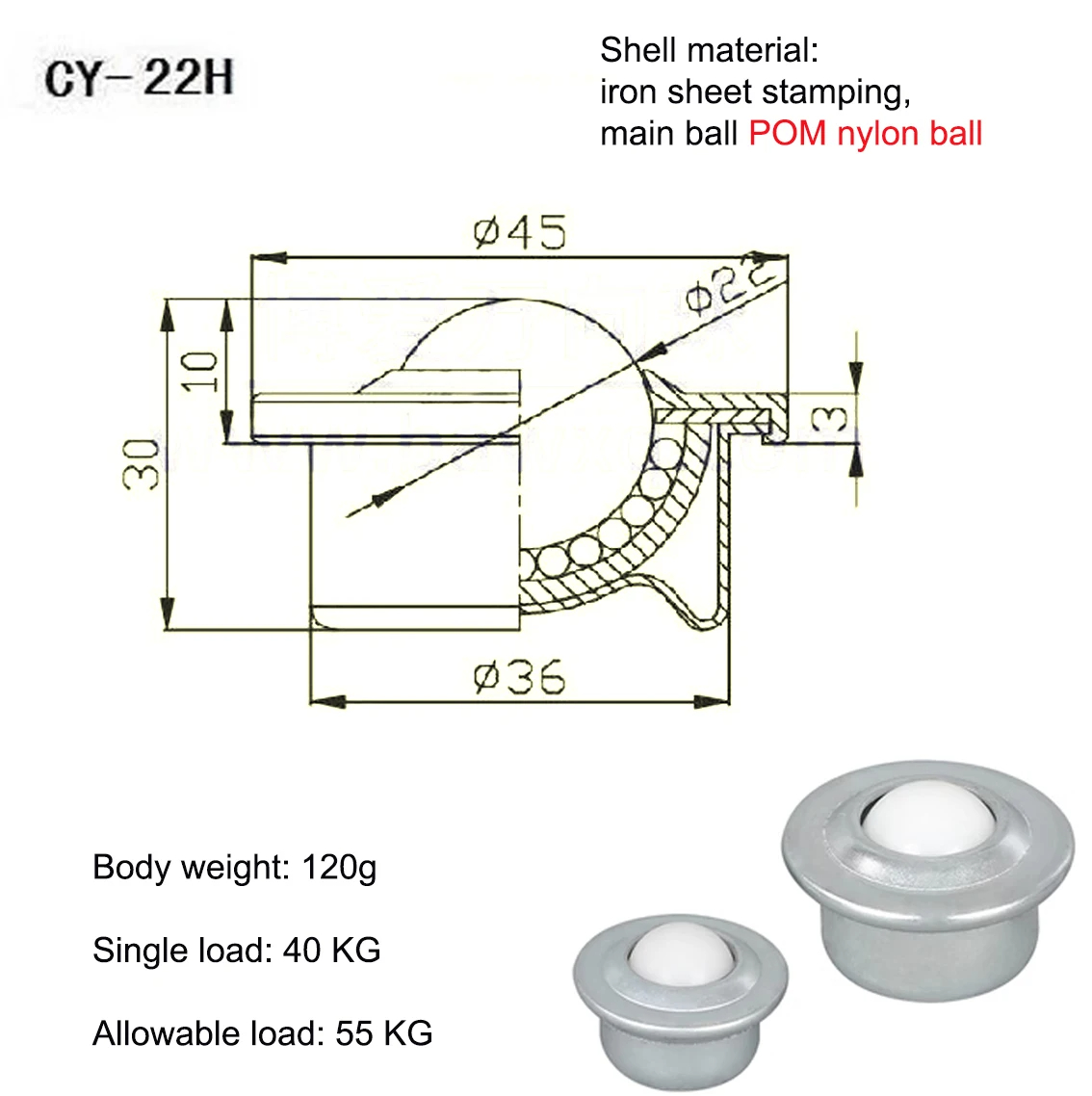 Rueda Universal de bola giratoria de Metal, rueda redonda Universal, modelo DIY, accesorios de Hardware para muebles, 1 Uds.: Morado
