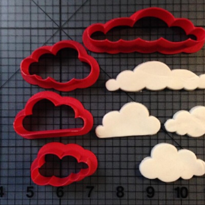 Custom Made 3D Printed Cookie Cutter Rainbow And Set Of Clouds Fondant Cookie Cutters Fondant Cupcake Mould Cake Decorating Tool