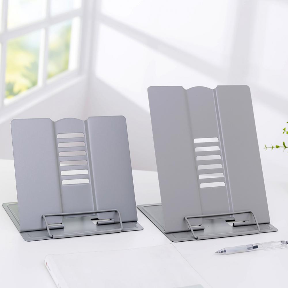 Metal Book Stand Reading Book Holder Folding Reading Stand Anti-Slip Adjustable Desktop Bookend Holder