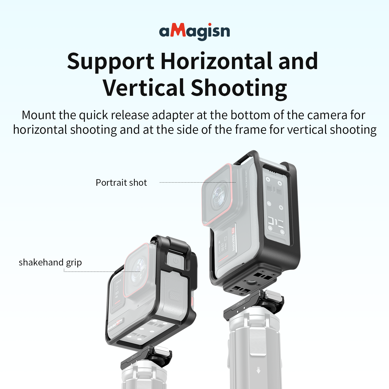 aMagisn Utility Frame Plastic Cage Protective Housing , Horizontal Vertical Mounting Jacket for Insta360 Ace Pro 2 Accessories