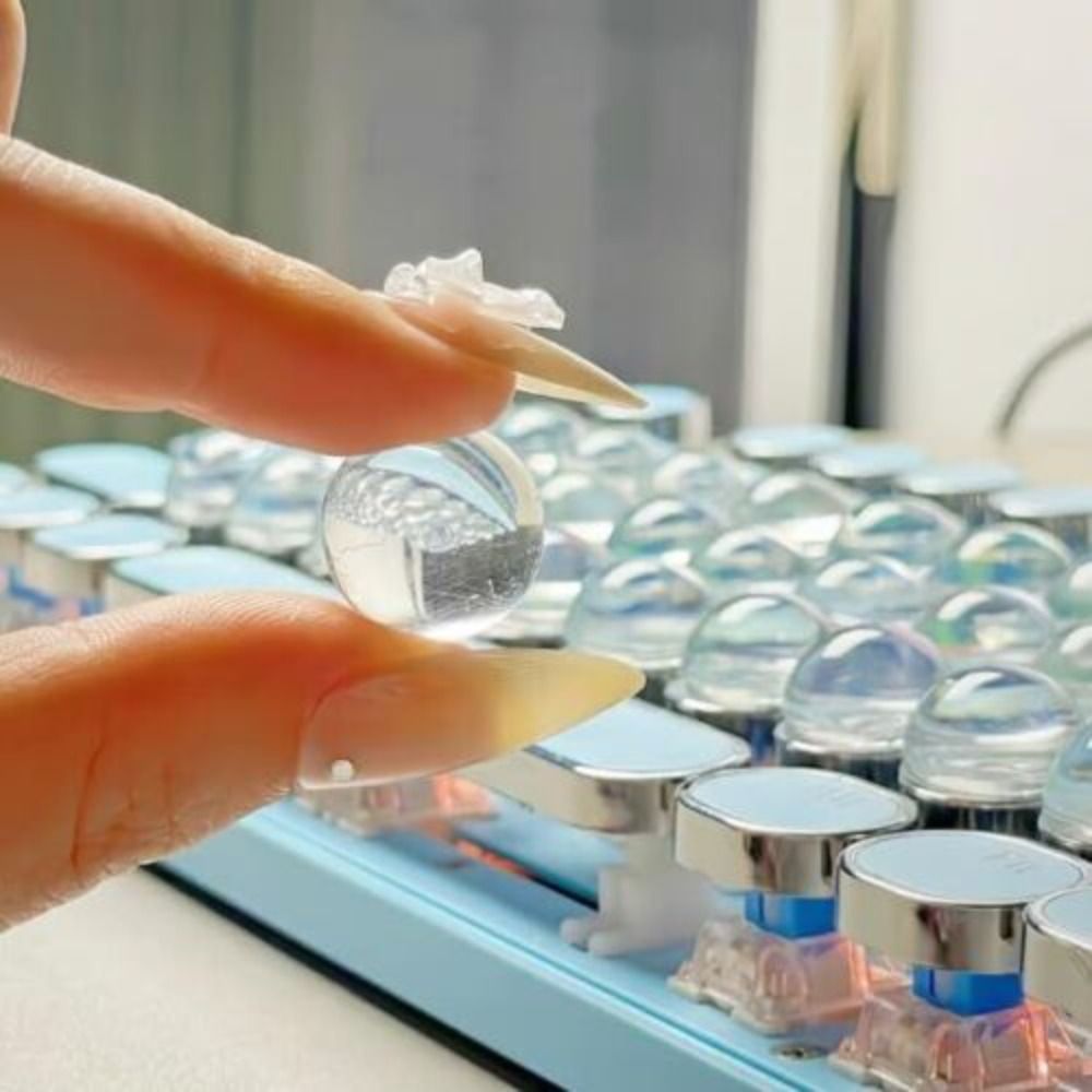 Silicone Nail Art Keyboard Sticker Transparent Hemispherical Keyboard Stickers Nail Art Typing Assistant