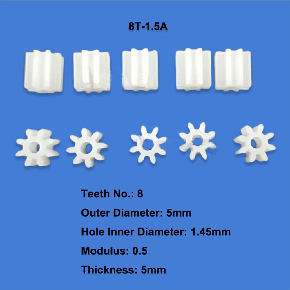 10Pcs 8T 9T 10T 12T 13T 14T 16T 18T 20 T 8-20 Tanden 0.5 Modulus Spindel Plastic Vistuig Motor Shaft Reduction Gear 1.5/2/2.5Mm Gat