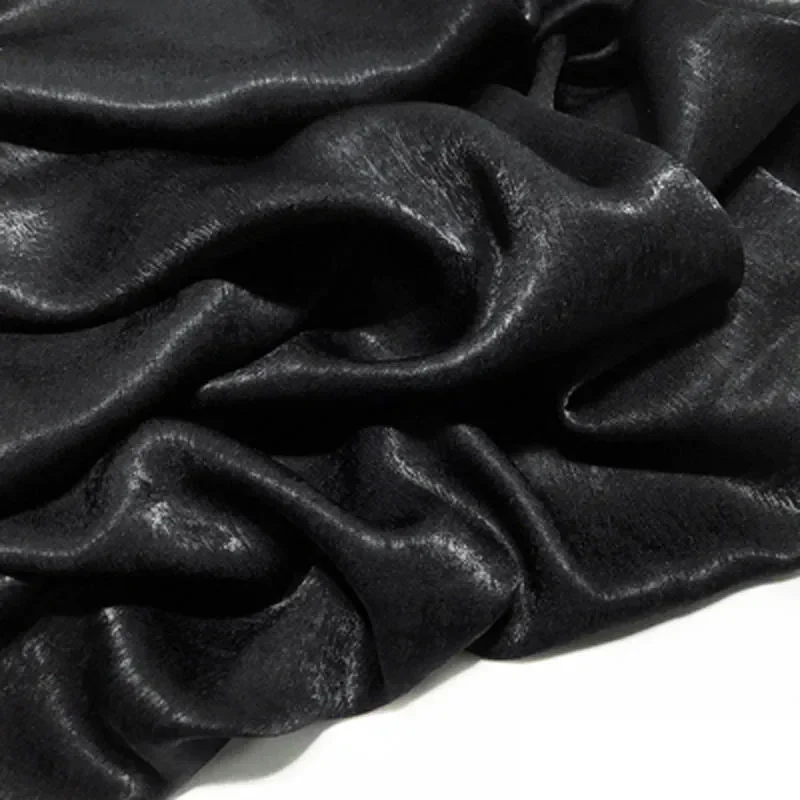 Tela de piel de melocotón de gasa crepé brillante, Material de vestido satinado de seda fluorescente