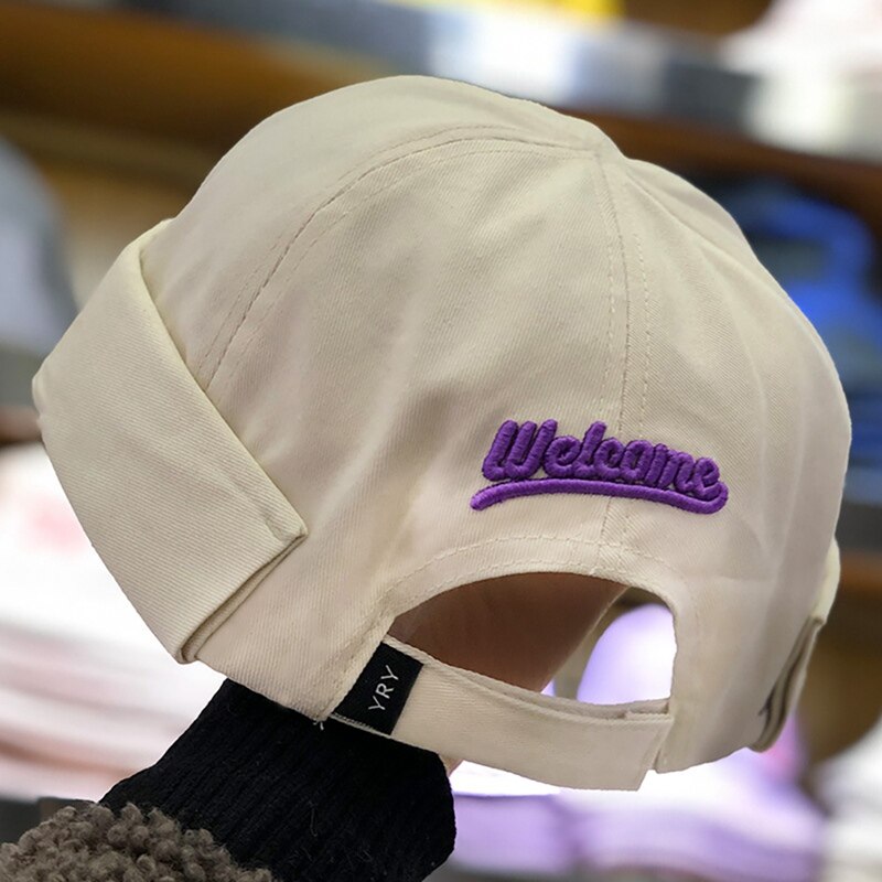 Gorra bordada Unisex de Hip Hop, gorra de marinero, gorra enrollada, gorro sin mangas Retro, gorro a la para actividades al aire libre, gorras: M