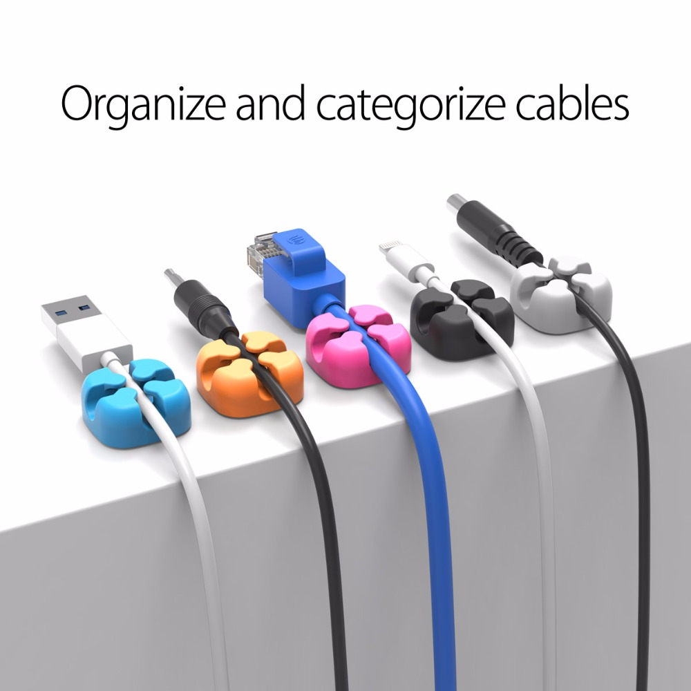 ORICO Cable Organizer Colorful Stand Protector Cord Storage Silicone Cable Organizer Desktop Organizer Cable Management Tape