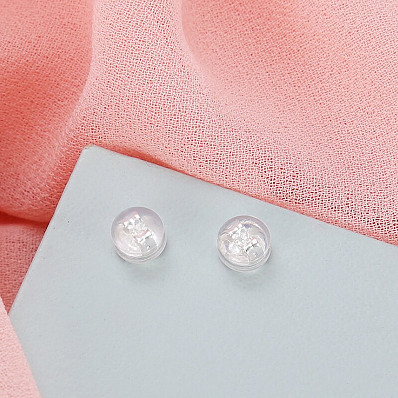 10pcs 4.5x5mm Earring Backs Soft Safety Silicone Hypoallergenic for DIY Jewelry Earring Stud Earrings: Silver