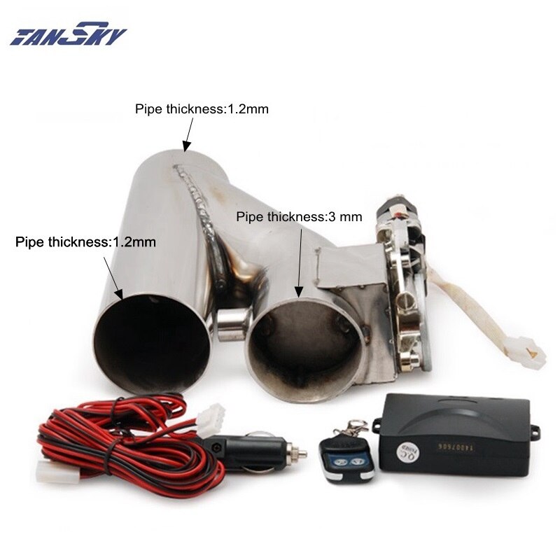 Valve d'échappement électrique motorisée 2 "/2.25"/2.5 "/2.75" ou 3 ", en acier inoxydable, avec télécommande TK-CUTNEW