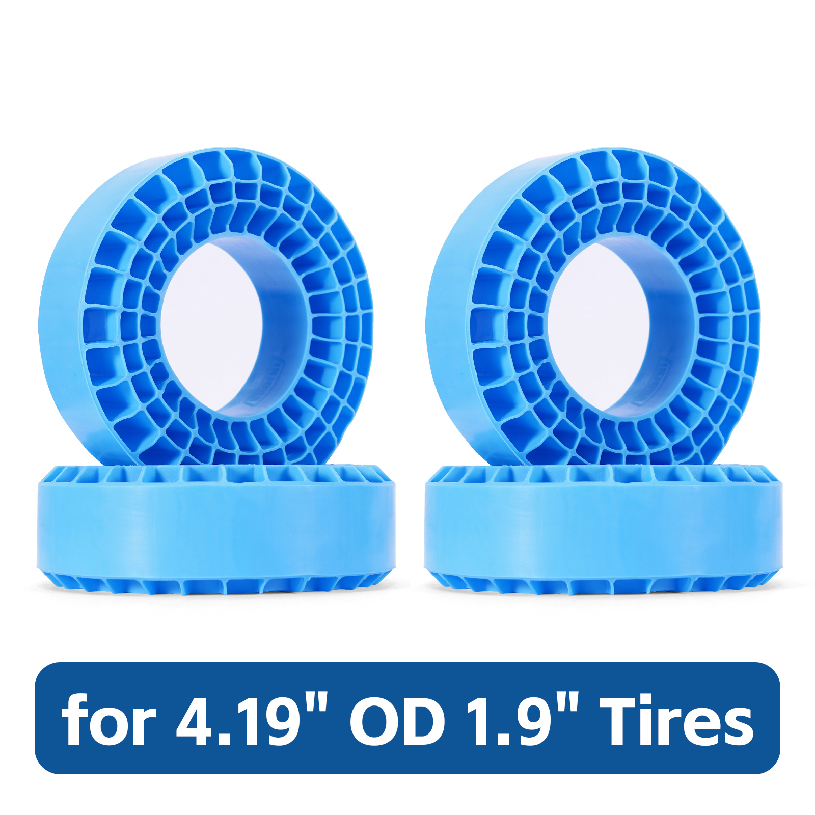 Siliconenrubber inzetstukken schuim 4 stuks voor 106-108 mm 1,9 "banden (4,19" OD): WHITE