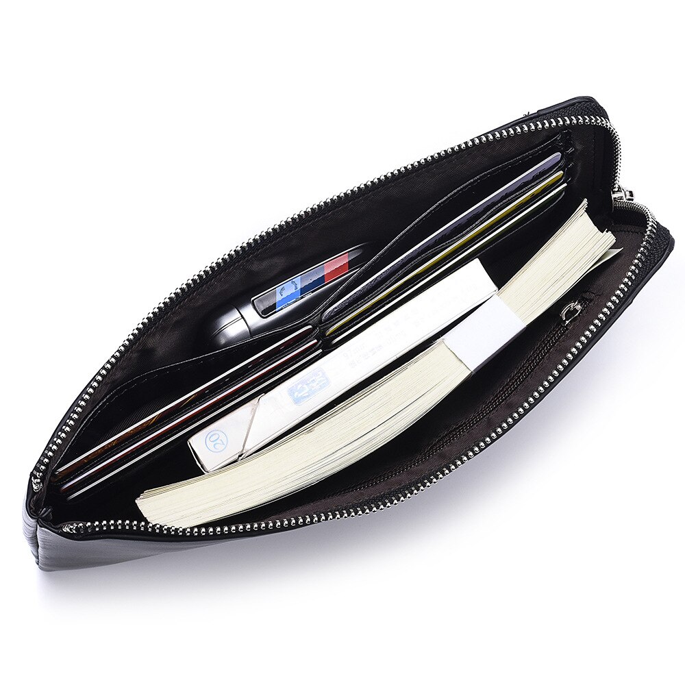 Luxury Phone Wallet for Men and Women with Coin Purse Long Leather Zipper Clutch Wristlet Purse Wallet with Wrist Strap