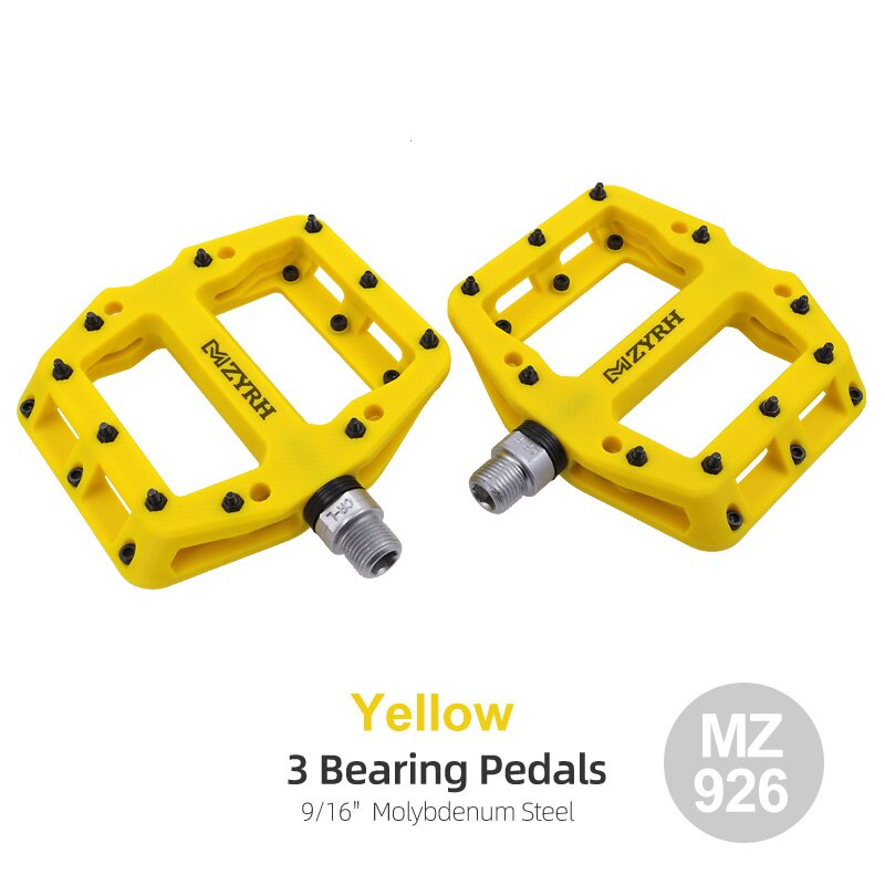 Bicycle Pedals 3 Bearings Ultralight Anti-slip BMX Road MTB Bike Pedal Wide Waterproof Bicycle Accessories: black