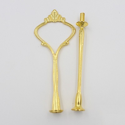 2 Tier Cake Cupcake Plate Stand Only Birthday Wedding Party Food Holder Trays Store Stand Only Without Dishes: Golden 2 Stand Only