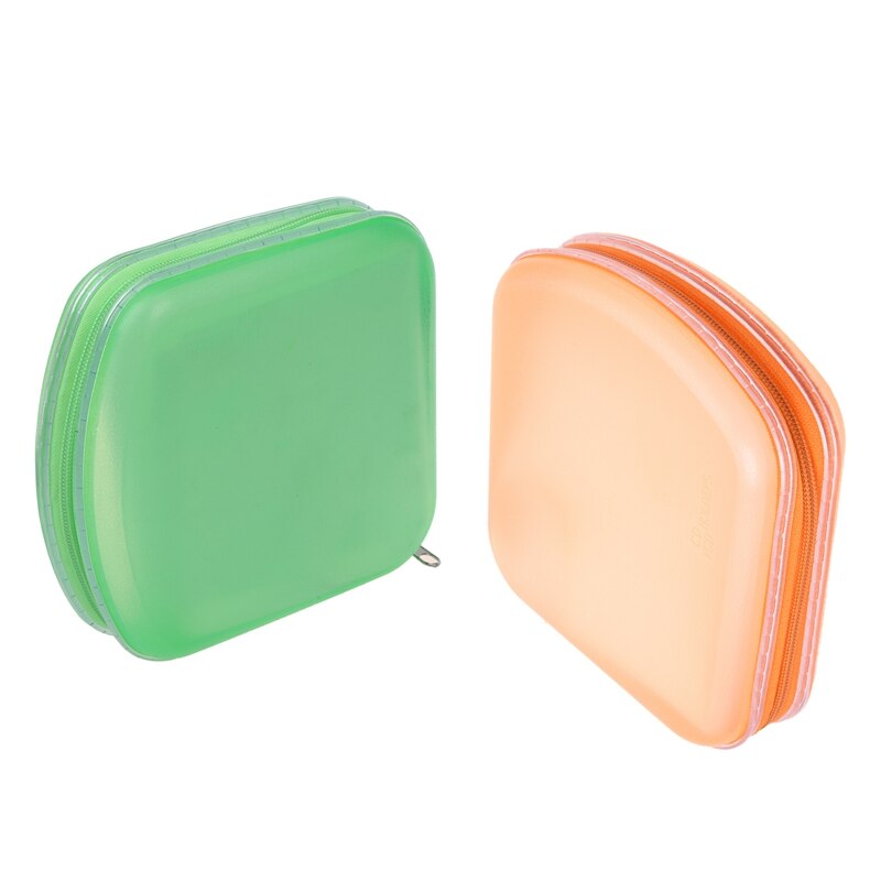 2pcs 40 Disc CD DVD VCD DJ Storage Media Holder Sleeve Case Hard Box Wallet Carry Bag - Green & Orange