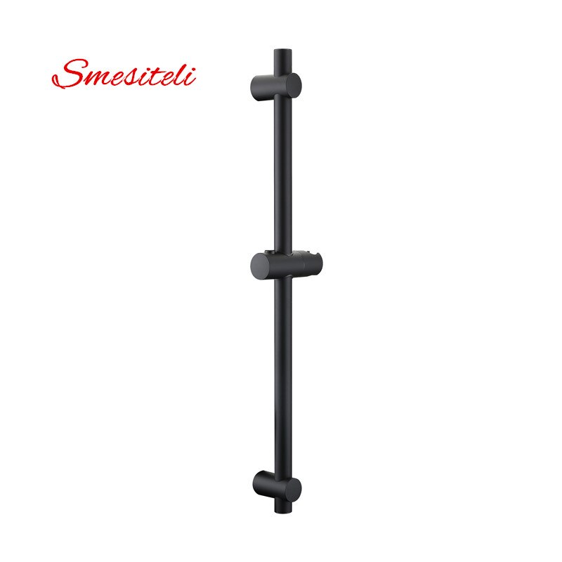 Smesiteli mat sort finish rustfrit stål & abs plast glidestang brusestang & brusehovedholder badeværelsesstang: Default Title