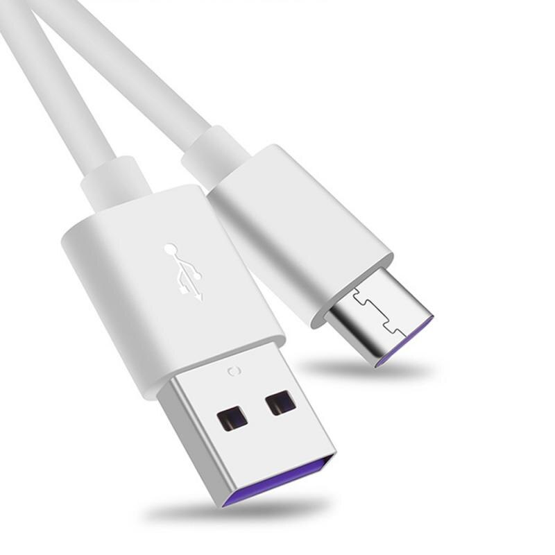 Cabo de carga da data do cabo 5a tipo-c cabo de carregamento super rápido tipo-c linha de dados universal para mate9 mate10 p10 p20 tslm1: White / 2 m