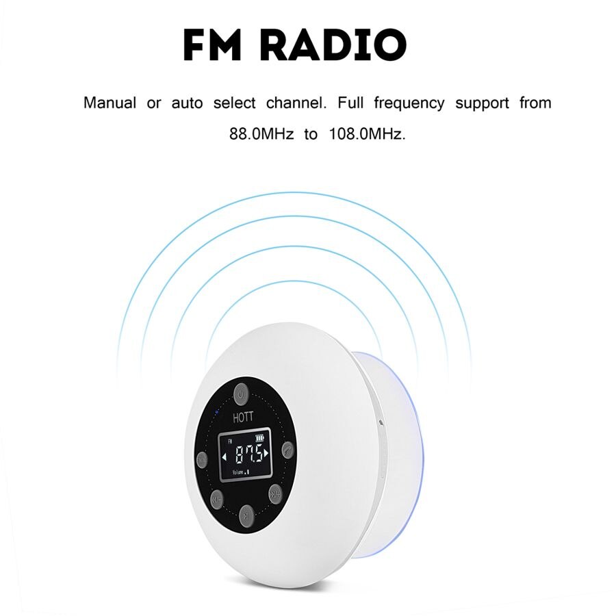 Hott  hs07 vattentäta bluetooth badrumshögtalare trådlösa mini bärbara bluetooth-högtalare med fm-radio handsfree